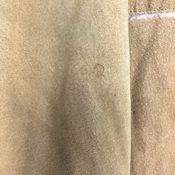 Vintage Trendy Winlit Tan Suede Faux Fur Lined Jacket Size Medium - Picture 5 of 16